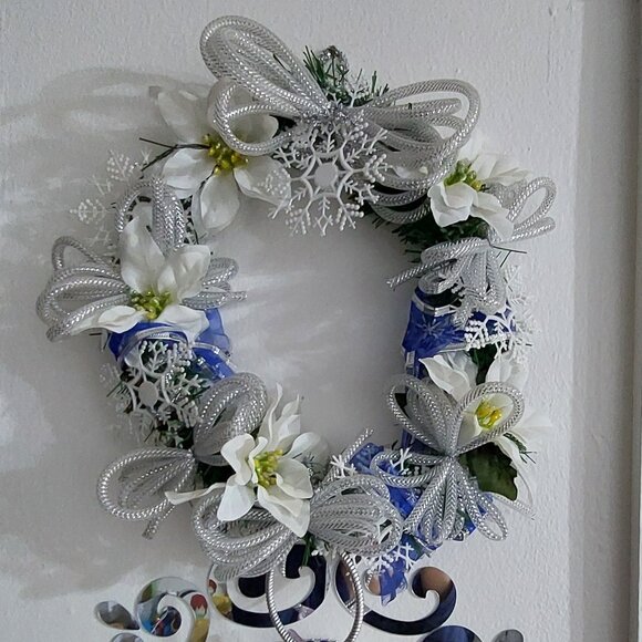 Handmade DIY Holiday Festive Wreath Xmas Holiday Decor Happy Greetings - Picture 2 of 8